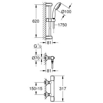 Grohe Precision Flow Douchethermostaat Incl. Doucheset - Afbeelding 4