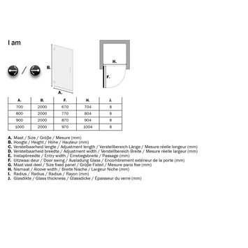Sealskin Pendeldeur Voor Nis I AM 80x200 Cm Chroom - Afbeelding 6