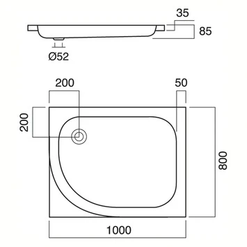 Sealskin Douchebak Optimo Rechthoek Inbouw 100x80x8.5 Cm - Afbeelding 2