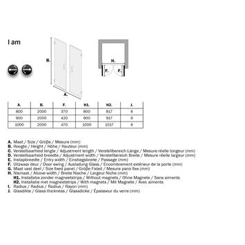 Sealskin Pendeldeur Voor Nis I AM 90x200 Cm Chroom - Afbeelding 6