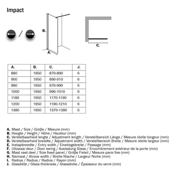 Sealskin Inloopdouche Impact A3 138x195 Cm Chroom - Afbeelding 4