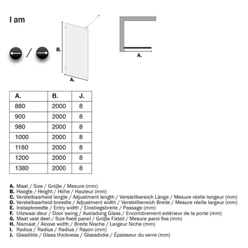 Sealskin Inloopdouche I AM A3 118x200 Cm Chroom - Afbeelding 6