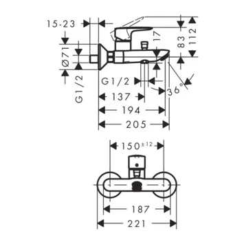 Hansgrohe Mysport Badkraan - Afbeelding 2