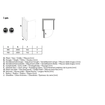 Sealskin Swingdeur Voor Douchewand I AM 100x200 Cm Zwart - Afbeelding 6