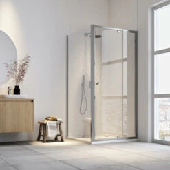 Sealskin Draaideur En Douchewand Hooked 100x100x200cm Verstelbaar Hoogglans Aluminium