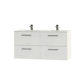 Tiger Badkamermeubel Studio 120cm Hoogglans Wit Met Ronde RVS Greep - Afbeelding 3