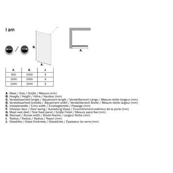 Sealskin Inloopdouche A3 I AM 200x120cm Chroom - Afbeelding 6