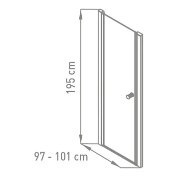 Van Marcke Hoover Douchewand Draaideur 100x195 - Afbeelding 2
