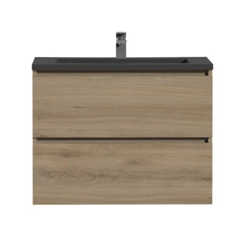 Tiger Badmeubel Karlo Chalet Eik Met Zwarte Wasbak 80 Cm - Afbeelding 3