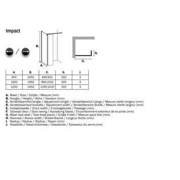 Sealskin Inloopdouche Impact A1 90x195x30 Cm Chroom - Afbeelding 2