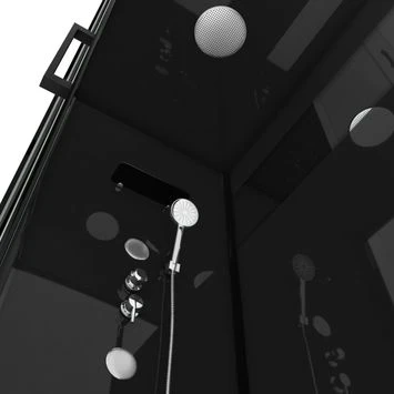 Aurlane Douchecabine Met Schuifdeur Black Mirror 2 Rechthoek Zwart 80x110 Cm - Afbeelding 4