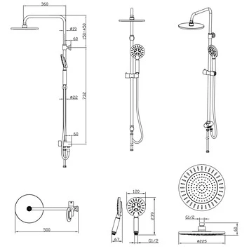 Tiger Regendoucheset Akcent Chroom Wit - Afbeelding 6