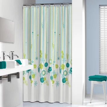 Sealskin Douchegordijn Fiesta Petrol 180x200 Cm - Afbeelding 2