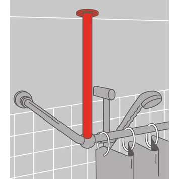 Sealskin Plafondsteun Seallux Voor Douchegordijnstang Chroom 60 Cm - Afbeelding 4