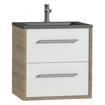 Tiger Badkamermeubel Boston 60cm Chalet Eik/matzwart Met Grepen Chroom - Afbeelding 2