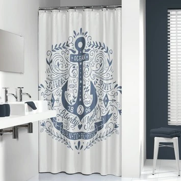 Sealskin Douchegordijn Anchor Blauw 180x200 Cm - Afbeelding 2