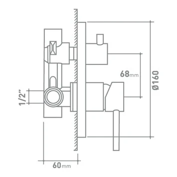 Van Marcke Douchekraan Cocoon Inbouw Chroom Met Wisselknop - Afbeelding 2