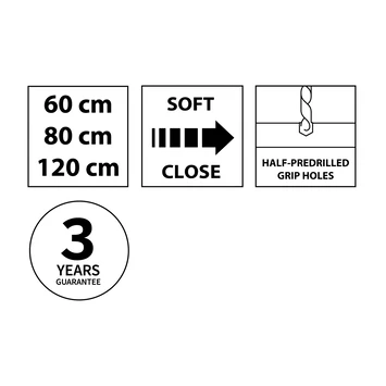 Tiger Maryport Badkamermeubelset 120 Cm Mat Zwart Met Wit Glanzende Polybeton Wastafel En Matzwarte Grepen - Afbeelding 5