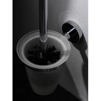 Haceka Toiletborstelhouder Kosmos Tec Hangend Chroom Met Matglazen Pot 5 Haceka Toiletborstelhouder Kosmos Tec Hangend Chroom Met Matglazen Pot - Afbeelding 3