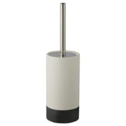 Atlantic Toiletborstelhouder Keramiek Geribbeld Antraciet/Wit