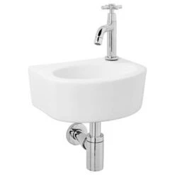 Atlantic Fonteinset Jonah Halfrond Wit Keramiek 30x22.5x11.5 Cm