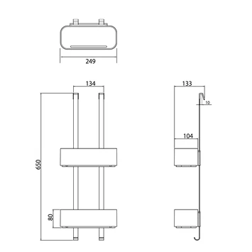 Tiger Doucherek Ophangbaar 2-store 25cm Zwart - Afbeelding 7