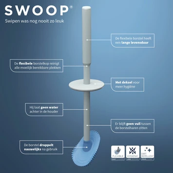 Tiger Toiletborstelhouder TESS Met Opbergfunctie Vrijstaand En Swoop Borstel Flexibel Wit/lichtgrijs - Afbeelding 13
