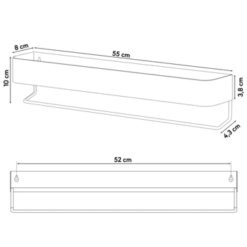 Sealskin Brix Wandrek Met Handdoekrek 55 Cm Zwart - Afbeelding 14