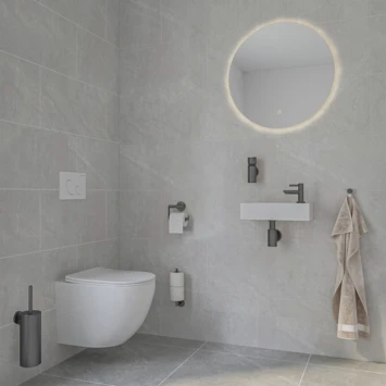 Marho Toiletborstelhouder Luxor Gun Metal - Afbeelding 2