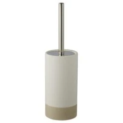 Atlantic Toiletborstelhouder Keramiek Geribbeld Beige/Wit