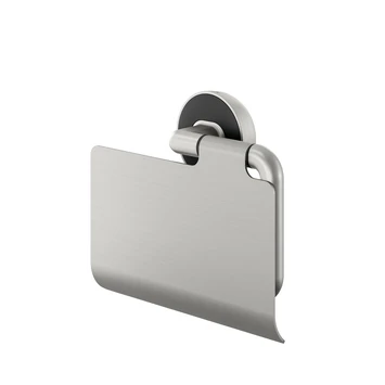 Tiger Cooper Toiletrolhouder Met Klep RVS Geborsteld / Zwart - Afbeelding 2