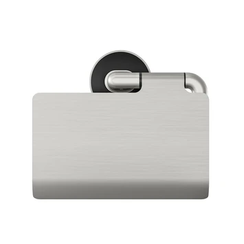 Tiger Cooper Toiletrolhouder Met Klep RVS Geborsteld / Zwart - Afbeelding 3